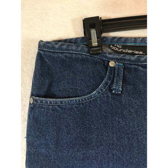 Vintage Y2K No Boundaries Button Fly Jeans w/ Bright Blue Trim Junior's‎ Size 15 - Picture 5 of 13